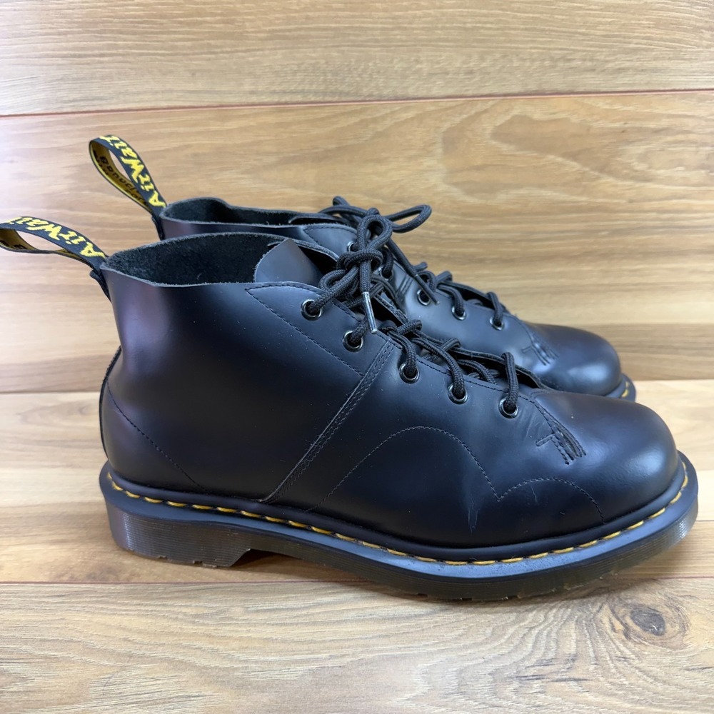 Dr Martens Church Vintage Y2K Combat Boots Mens 11 Black Smooth Leather Casual
